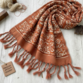 Terracotta Block Print Cotton Dupatta