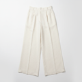 Ivory Wide-Leg Linen Trousers