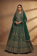 Emerald Green Embroidered Anarkali Suit