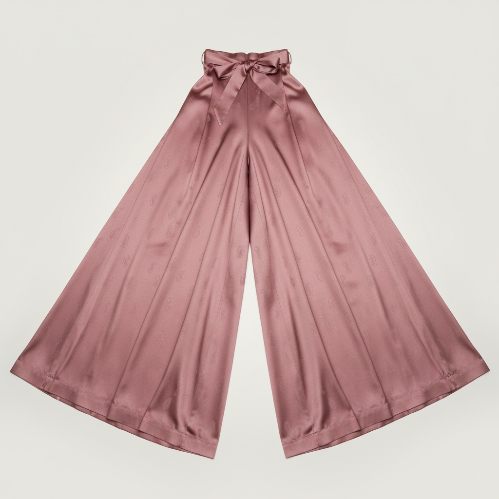 Dusty Rose Silk Palazzo Pants