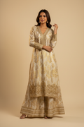 Ivory Gold Embroidered Co-Ord Set