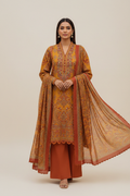 Amber Mustard Paisley Printed Lawn Suit