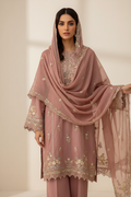 Rania Dusty Rose Embroidered Lawn Suit