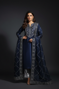 Zara Midnight Navy Geometric Embroidered Suit