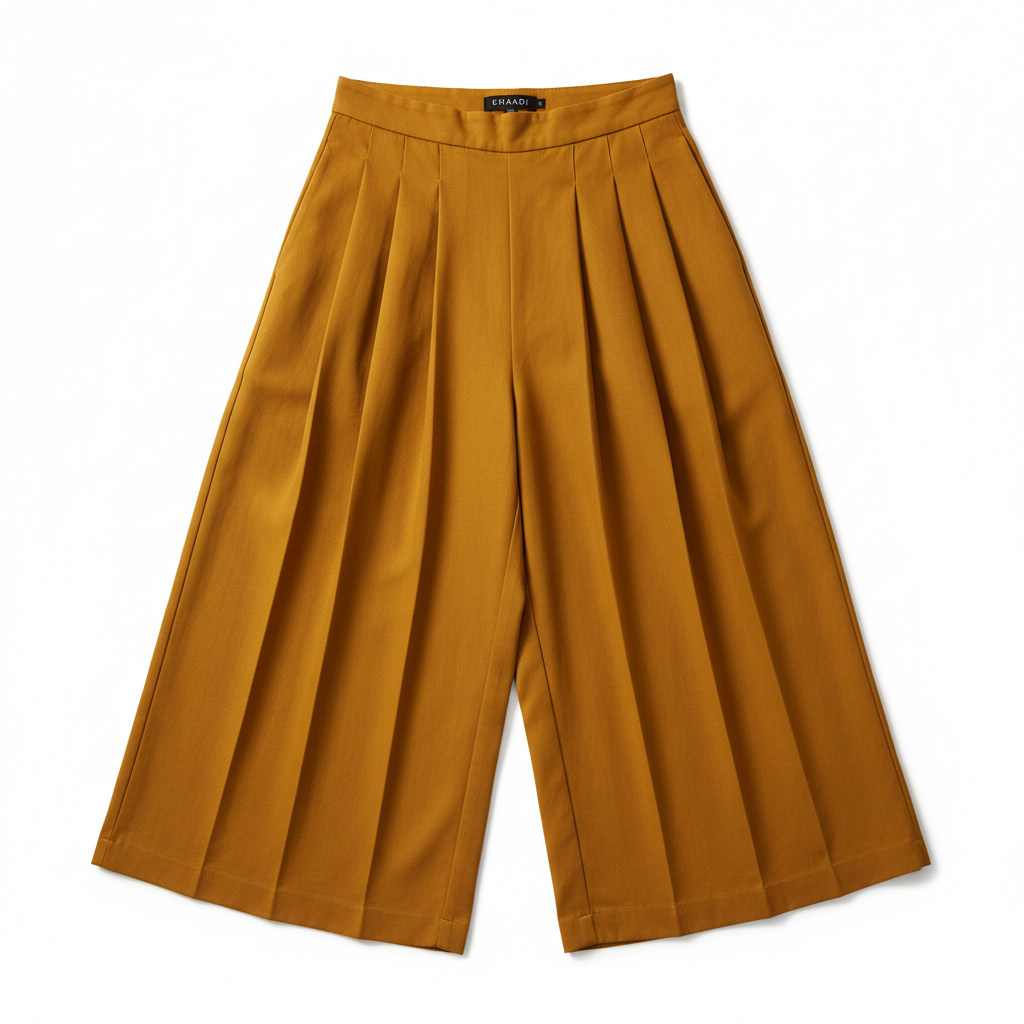 Mustard Yellow Pleated Culottes