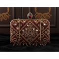 Burgundy Mirror Work Clutch