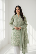 Hina Sage Green Floral Printed Lawn Suit
