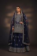 Sitara Navy Silver Sharara Set